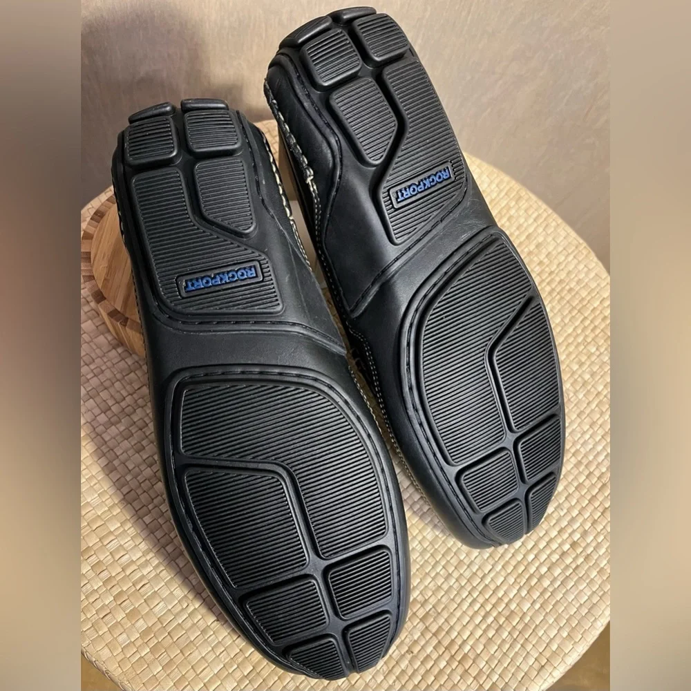 Rockport Black Leather Driving Mocs Men’s Size 9